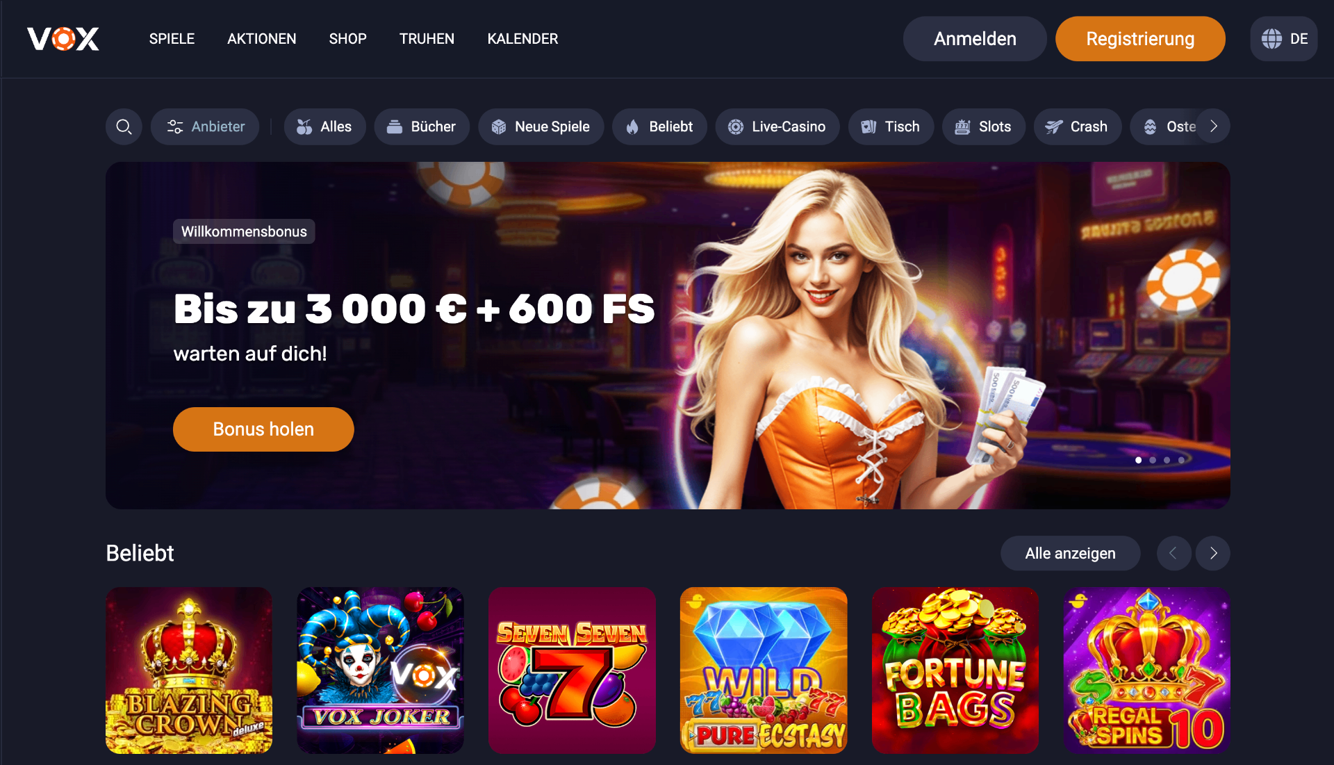 Vox Casino Screenshot